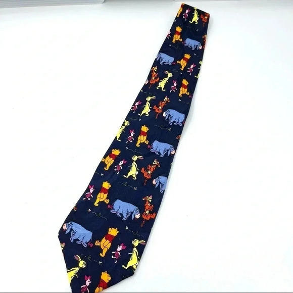Pooh and Friends Navy Silk Tie Made by Disney - Picture 3 of 9